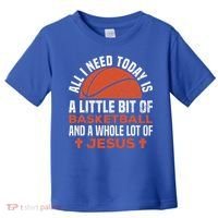 Basketball And Jesus Religious Christian Toddler T-Shirt thumb 0