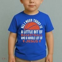 Basketball And Jesus Religious Christian Toddler T-Shirt thumb 2