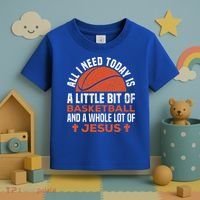 Basketball And Jesus Religious Christian Toddler T-Shirt thumb 3