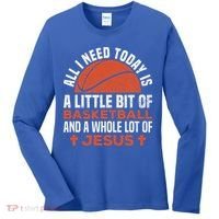 Basketball And Jesus Religious Christian Women's Long Sleeve Shirt thumb 0
