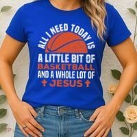 Basketball And Jesus Religious Christian Women's T-Shirt thumb 2