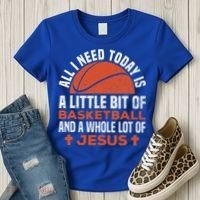 Basketball And Jesus Religious Christian Women's T-Shirt thumb 3
