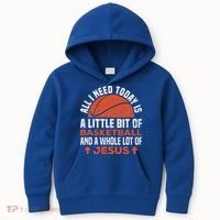 Basketball And Jesus Religious Christian Kids Hoodie thumb 0