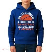 Basketball And Jesus Religious Christian Kids Hoodie thumb 4