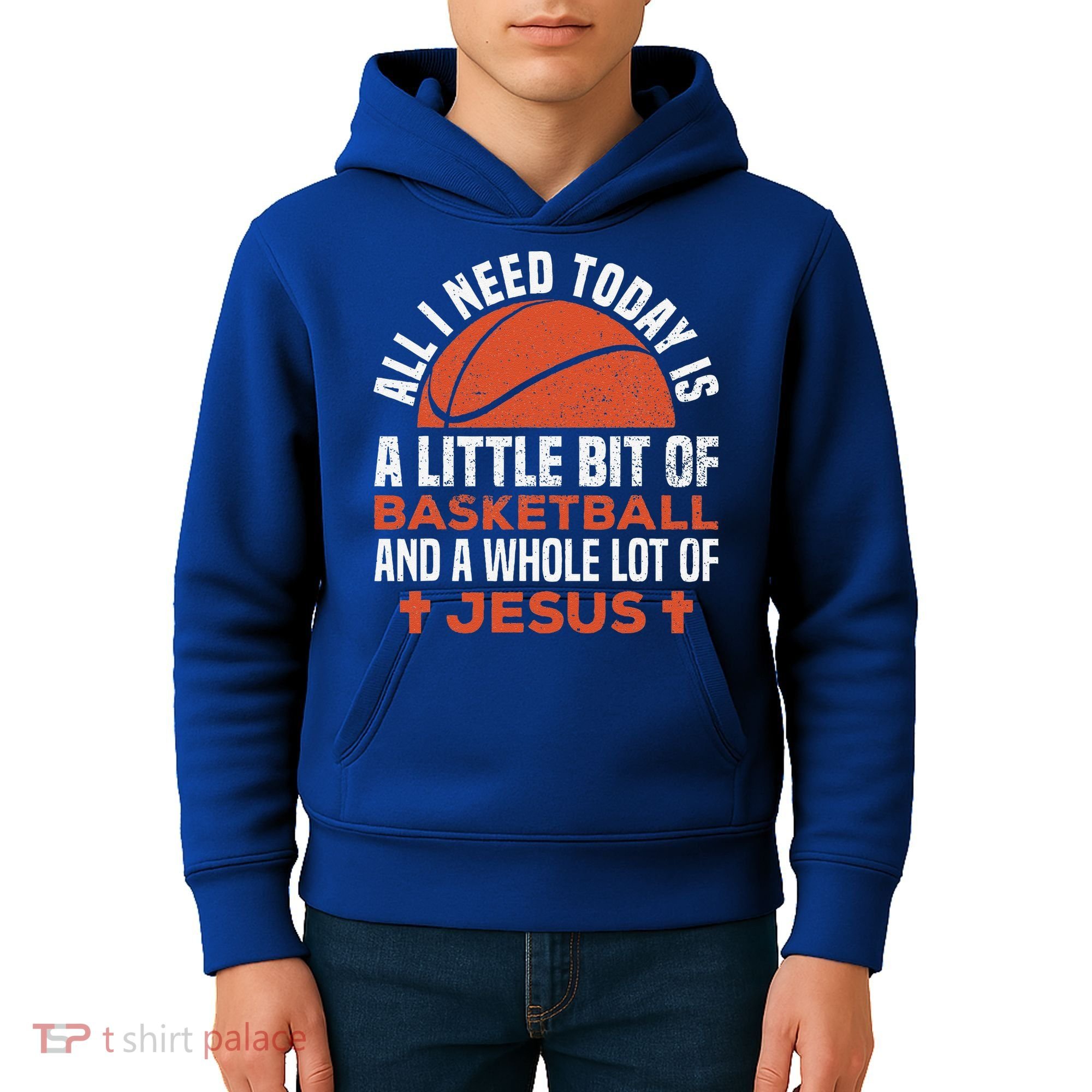 Basketball And Jesus Religious Christian Kids Hoodie