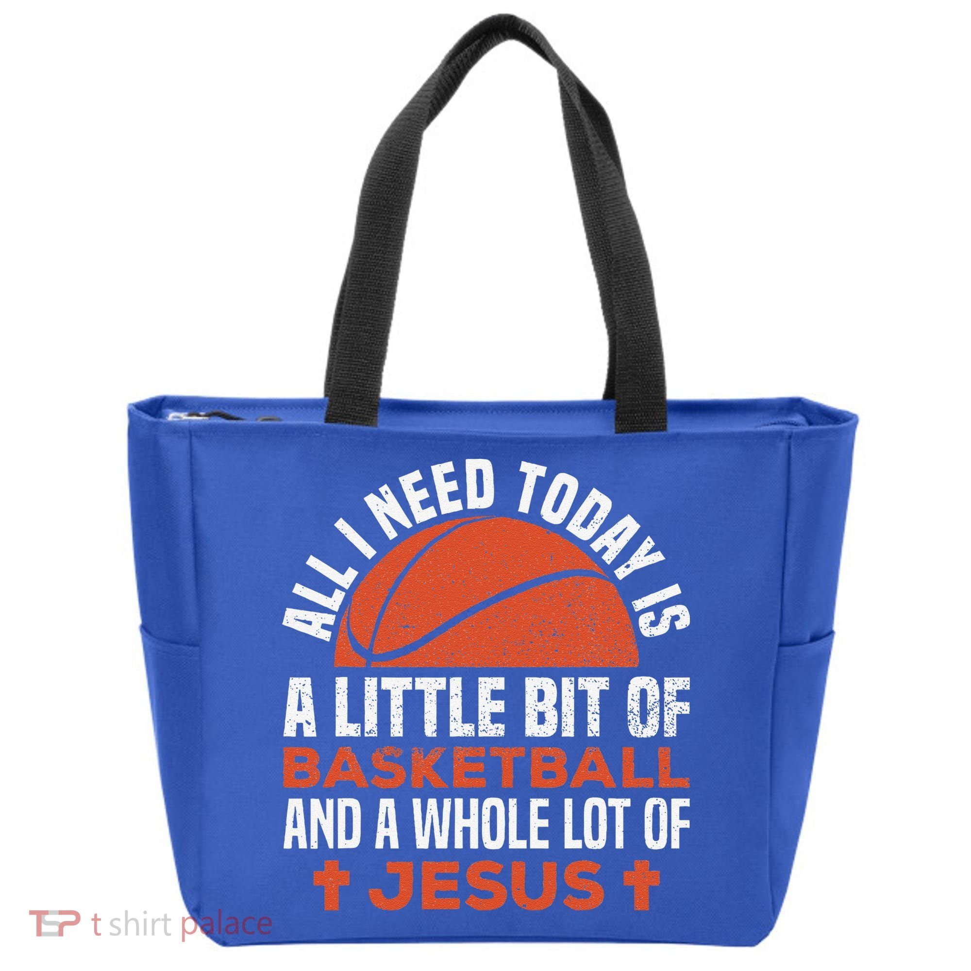 Basketball And Jesus Religious Christian Tote Bag