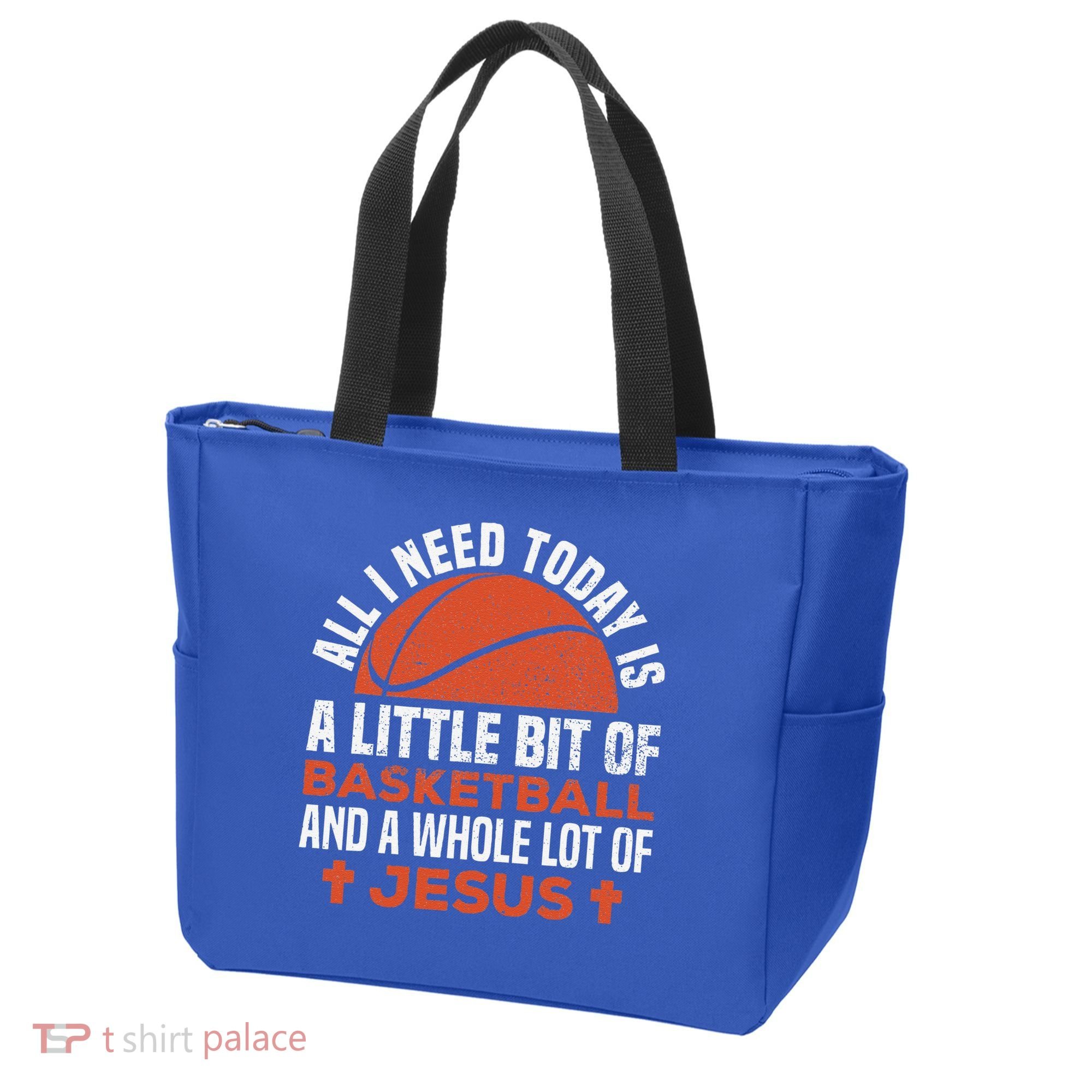 Basketball And Jesus Religious Christian Tote Bag