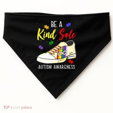 Be A Kind Sole Autism Awareness Puzzle Shoe USA-Made Doggie Bandana