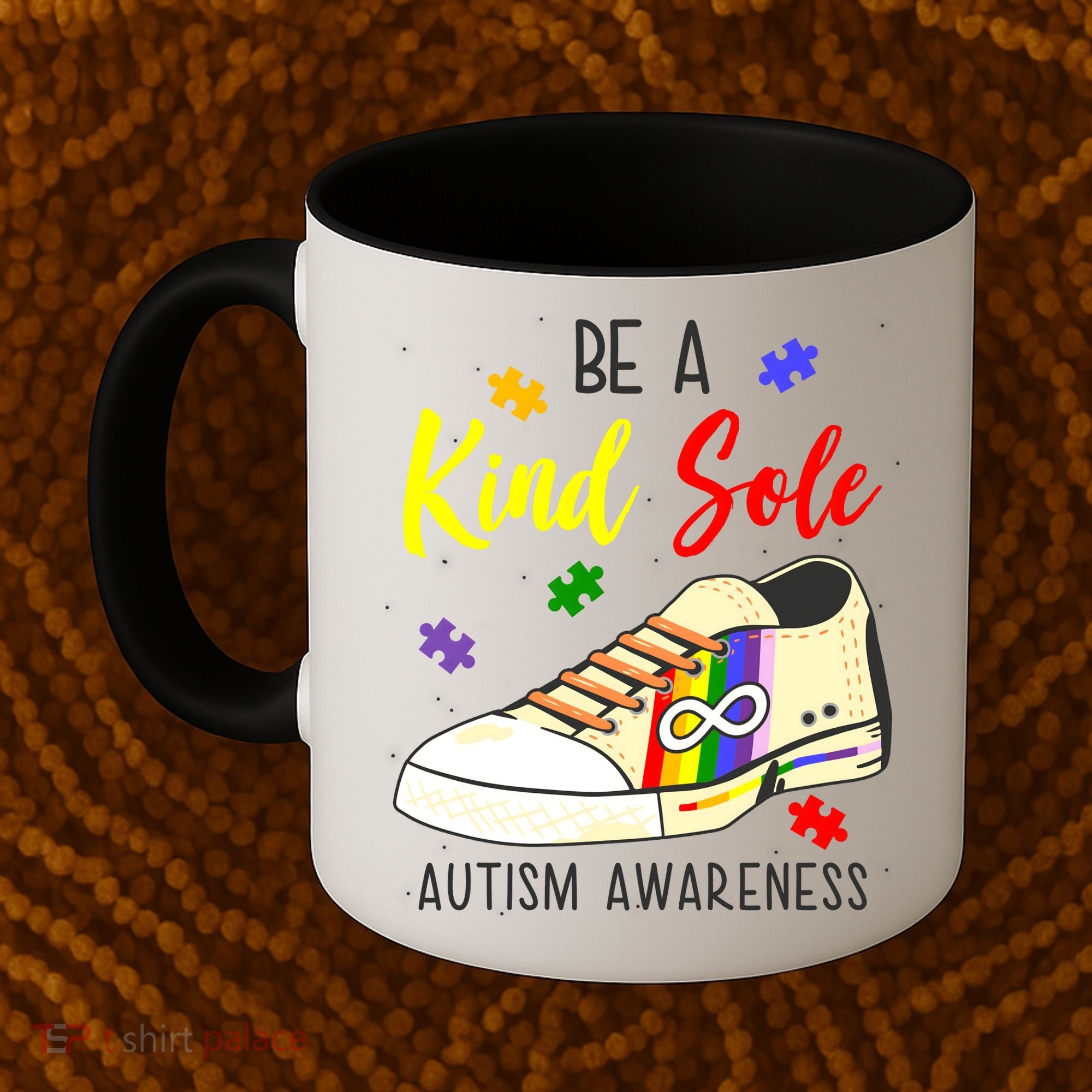 Be A Kind Sole Autism Awareness Puzzle Shoe Coffee Mug