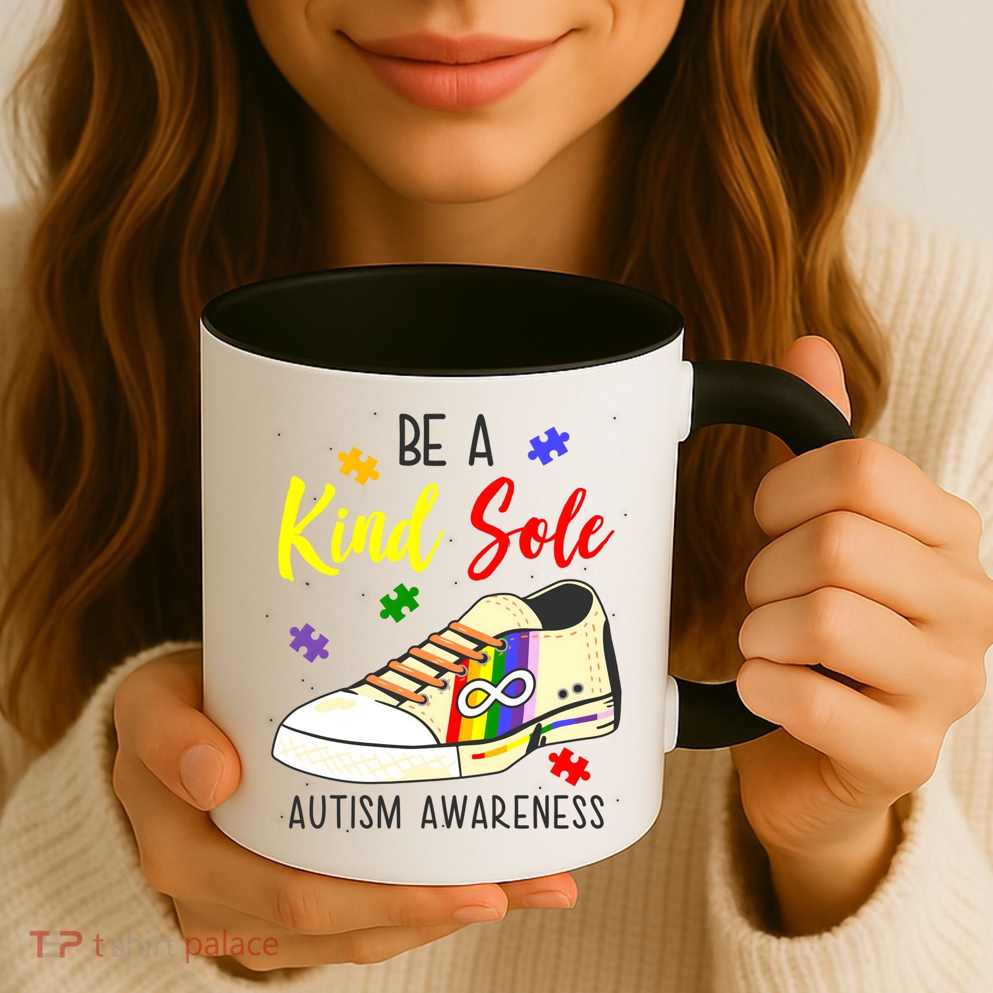 Be A Kind Sole Autism Awareness Puzzle Shoe Coffee Mug