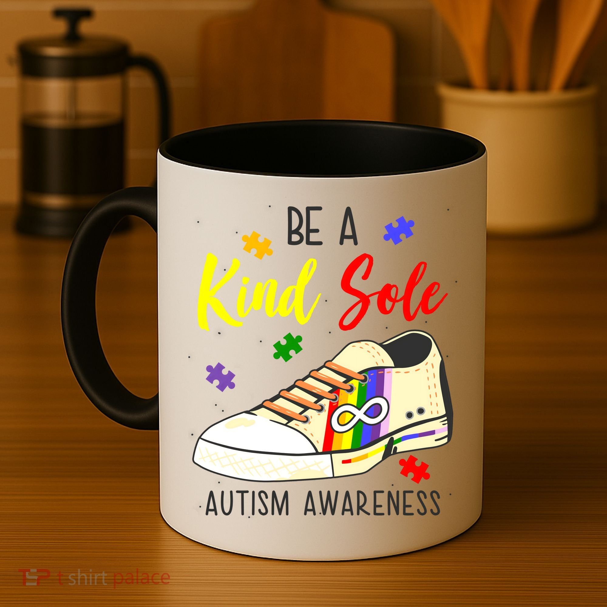 Be A Kind Sole Autism Awareness Puzzle Shoe Coffee Mug