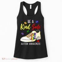 Be A Kind Sole Autism Awareness Puzzle Shoe Women's Tank Top thumb 0