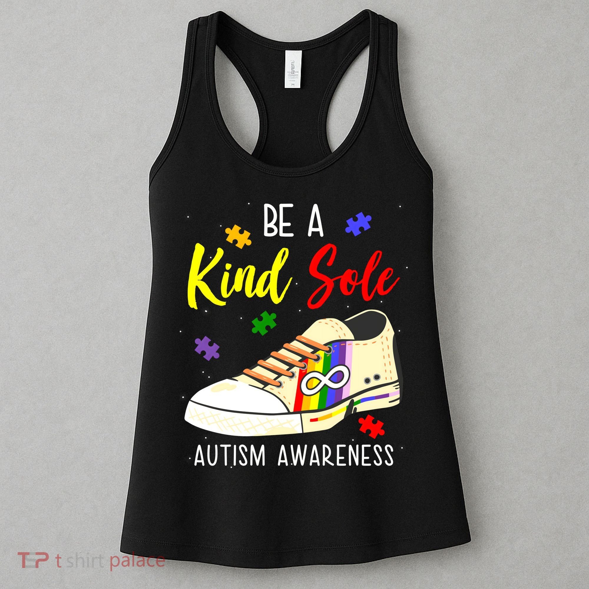 Be A Kind Sole Autism Awareness Puzzle Shoe Women's Tank Top
