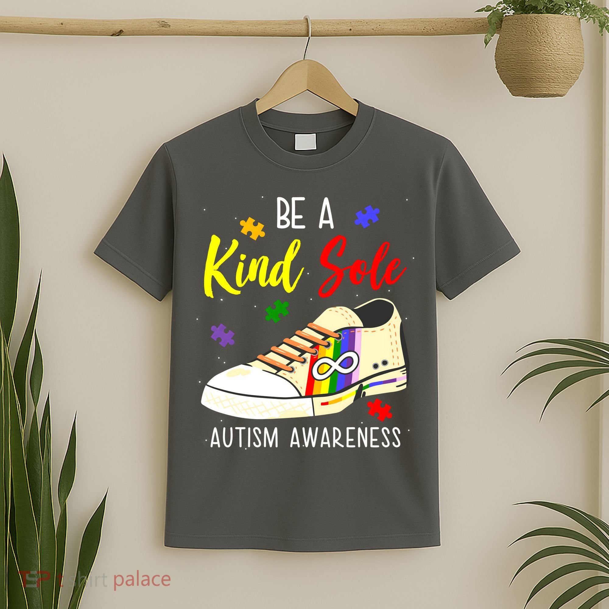 Be A Kind Sole Autism Awareness Puzzle Shoe T-Shirt