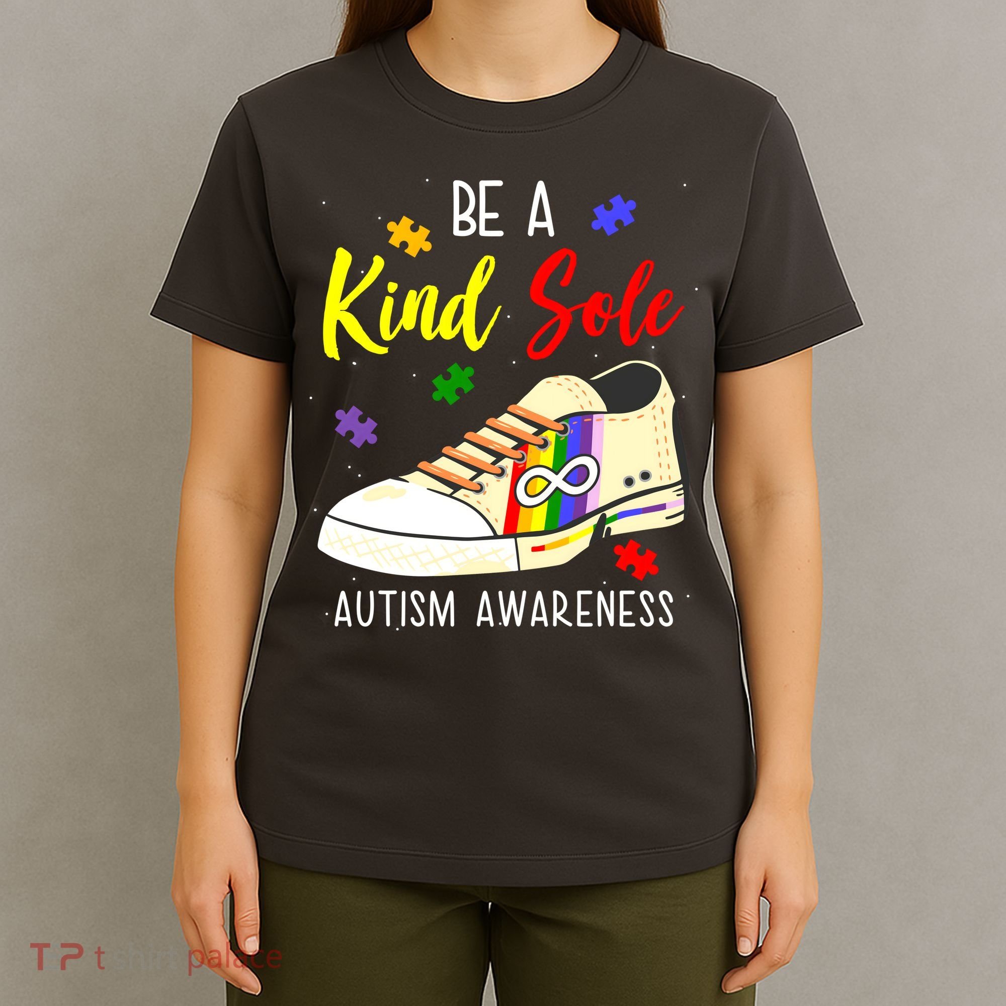 Be A Kind Sole Autism Awareness Puzzle Shoe T-Shirt