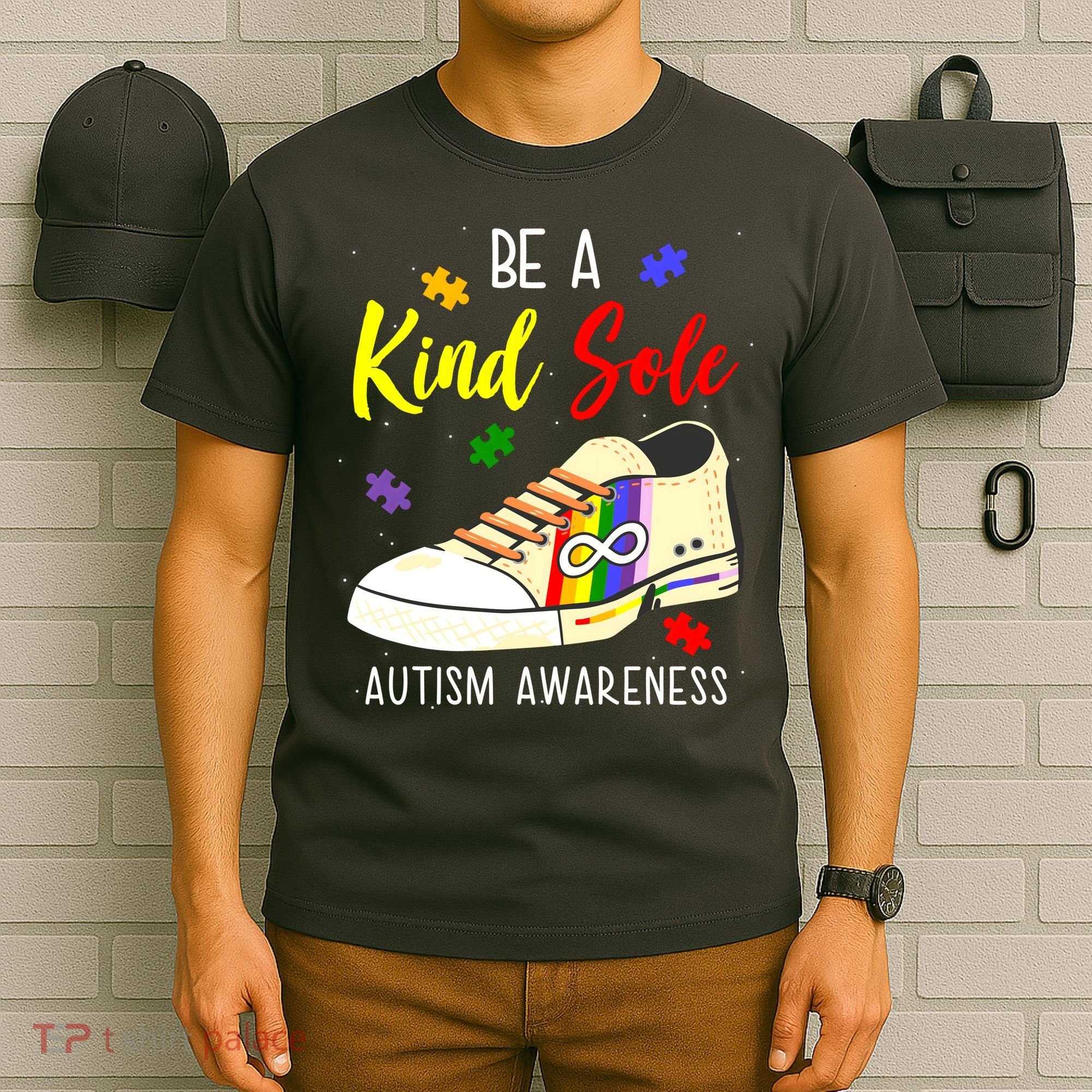 Be A Kind Sole Autism Awareness Puzzle Shoe T-Shirt