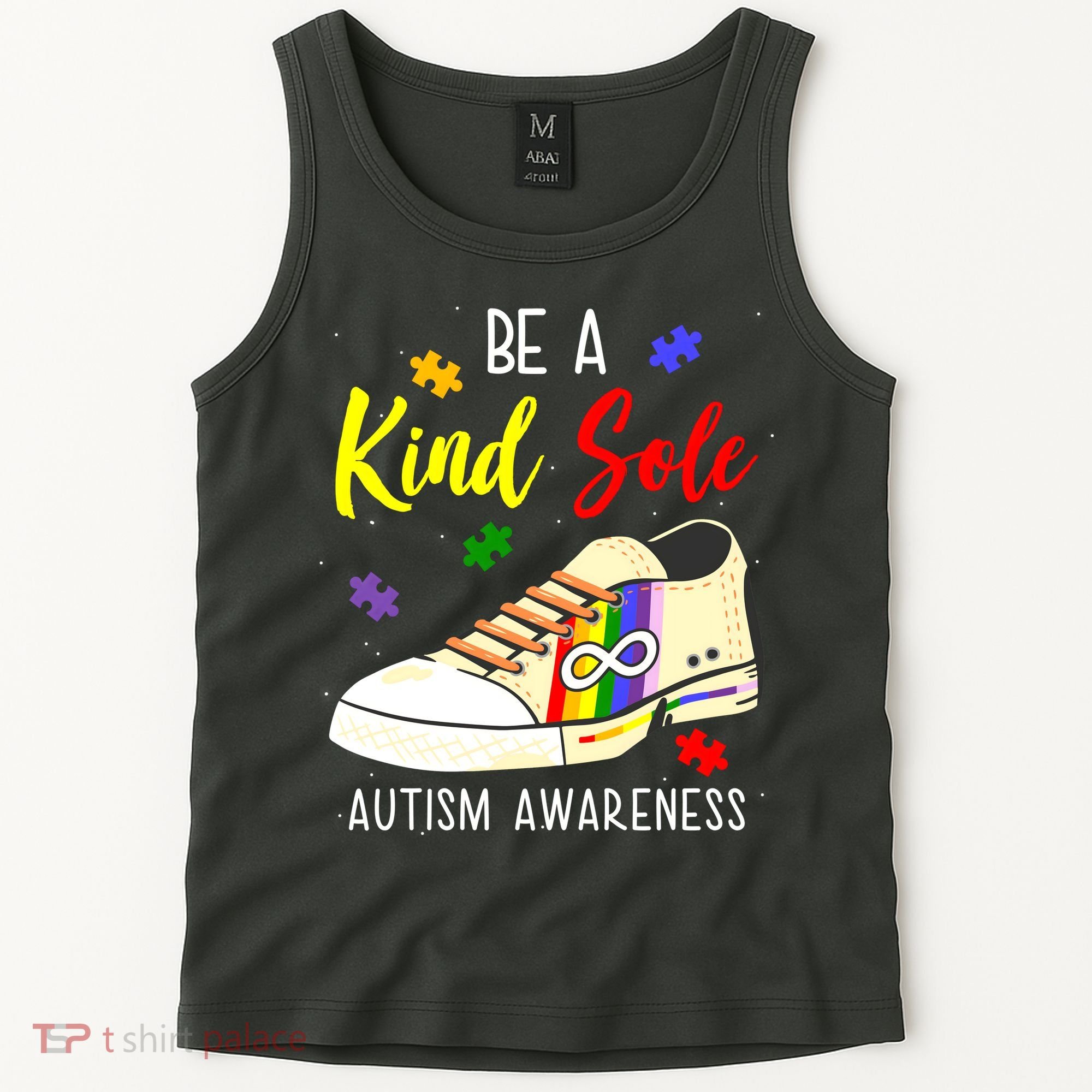 Be A Kind Sole Autism Awareness Puzzle Shoe Tank Top
