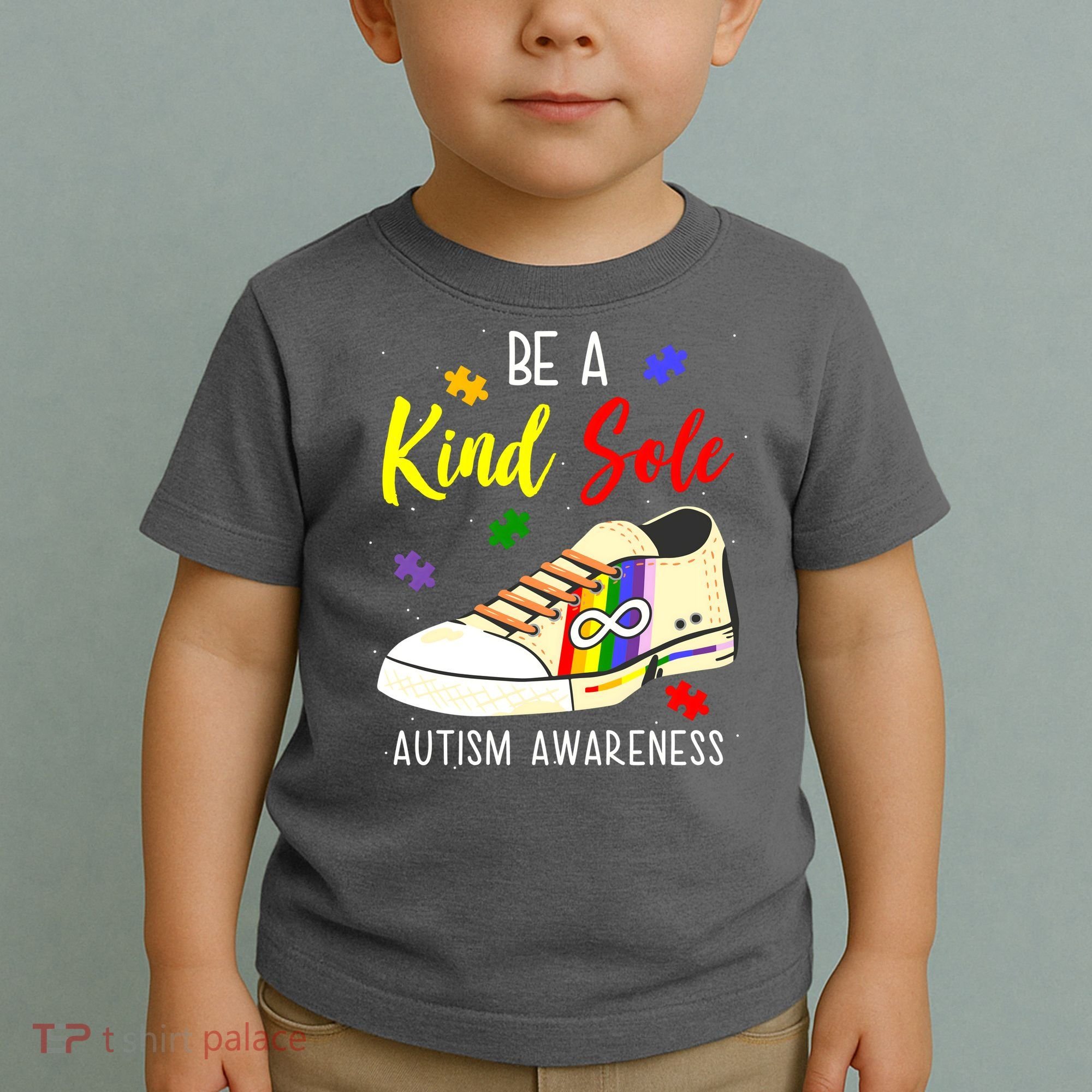 Be A Kind Sole Autism Awareness Puzzle Shoe Toddler T-Shirt
