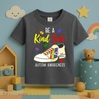 Be A Kind Sole Autism Awareness Puzzle Shoe Toddler T-Shirt thumb 3