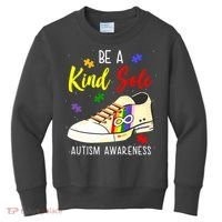 Be A Kind Sole Autism Awareness Puzzle Shoe Kids Sweatshirt thumb 0
