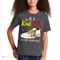Be A Kind Sole Autism Awareness Puzzle Shoe Kids T-Shirt thumb 2