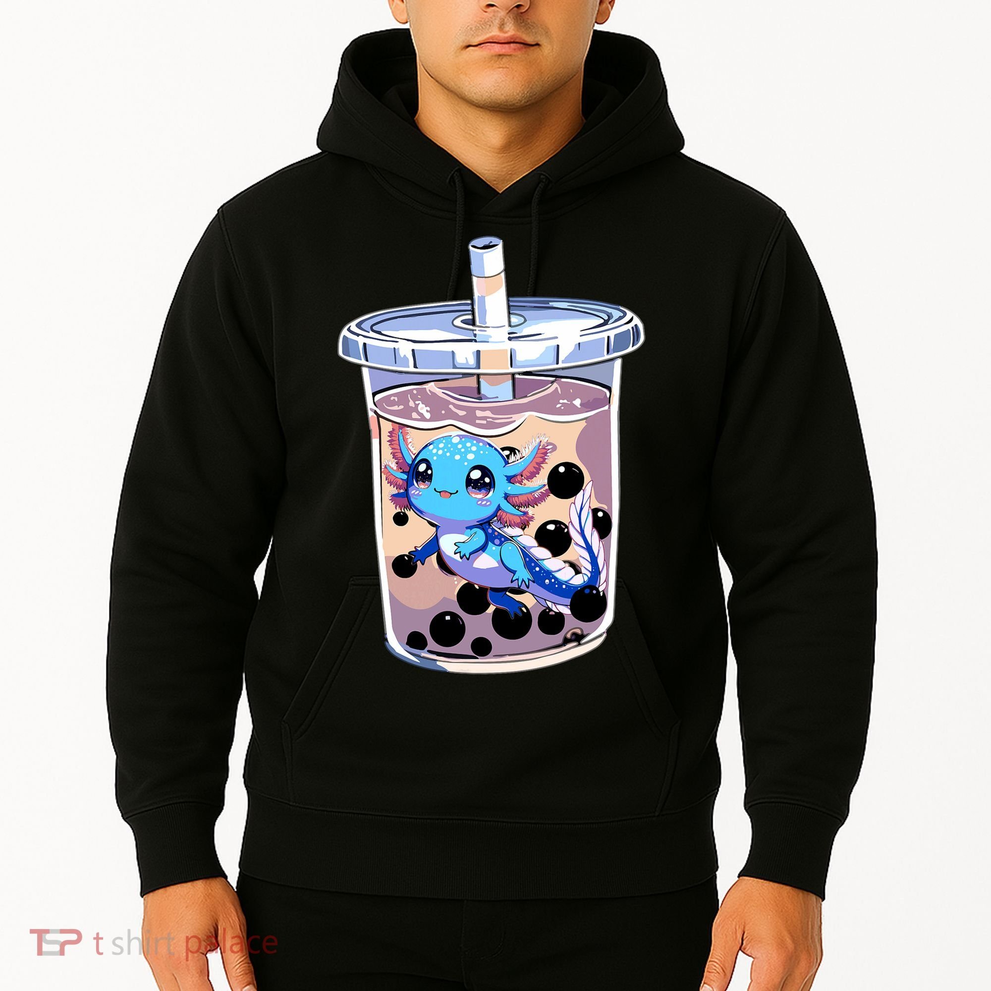 Boba Axolotl Kawaii Axolotl Bubble Tea Boba Hoodie