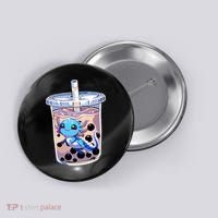 Boba Axolotl Kawaii Axolotl Bubble Tea Boba Button thumb 0