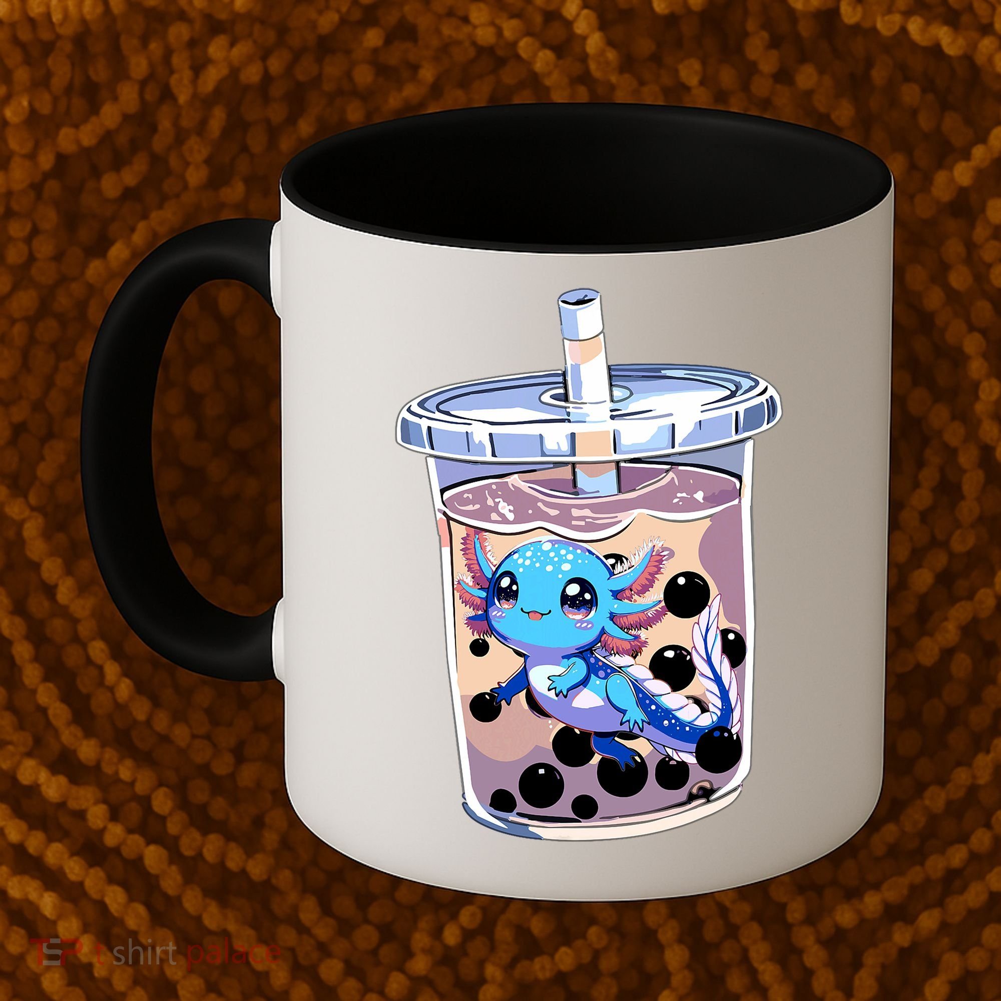 Boba Axolotl Kawaii Axolotl Bubble Tea Boba Coffee Mug