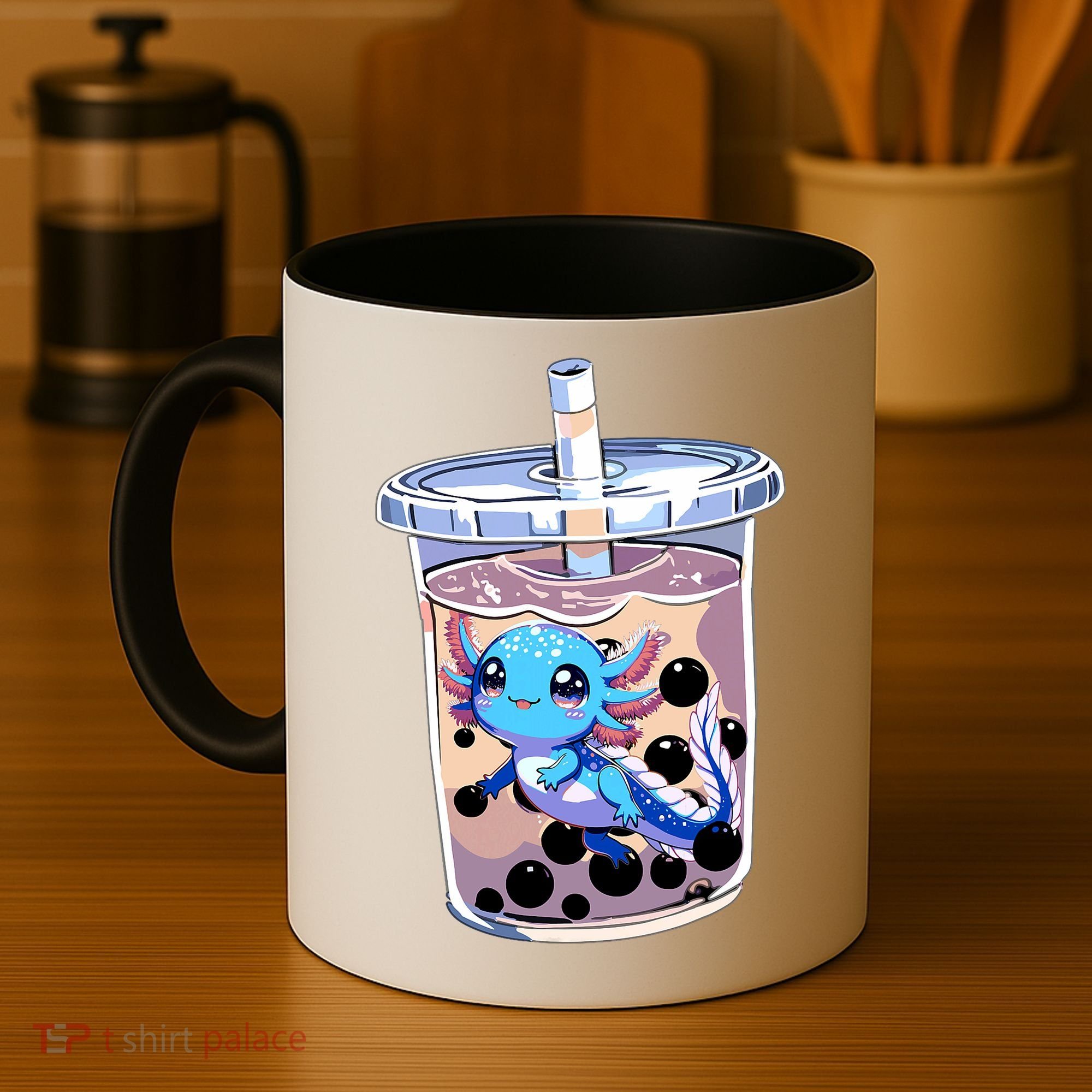 Boba Axolotl Kawaii Axolotl Bubble Tea Boba Coffee Mug