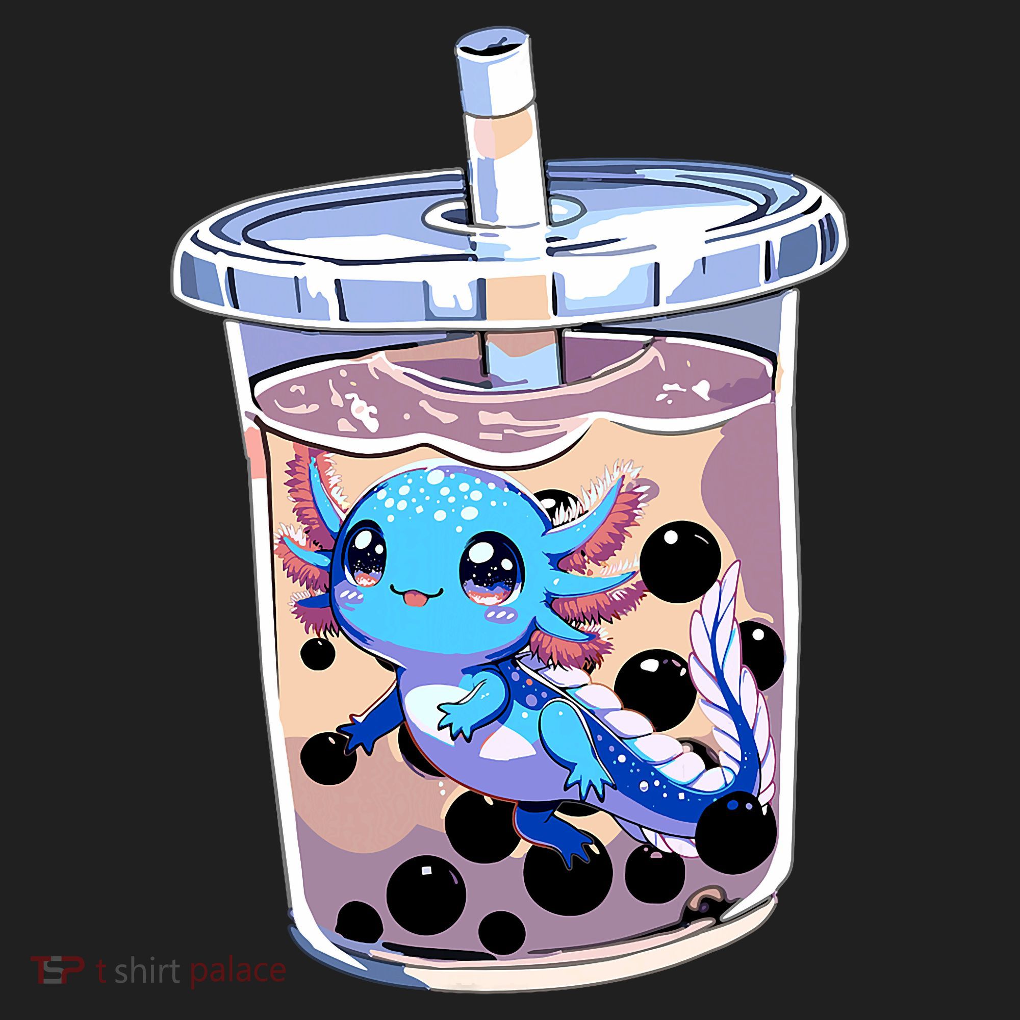 Boba Axolotl Kawaii Axolotl Bubble Tea Boba Beanie