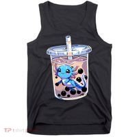 Boba Axolotl Kawaii Axolotl Bubble Tea Boba Tank Top thumb 0