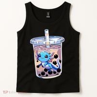 Boba Axolotl Kawaii Axolotl Bubble Tea Boba Tank Top thumb 2