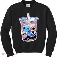 Boba Axolotl Kawaii Axolotl Bubble Tea Boba Kids Sweatshirt thumb 0
