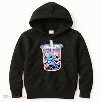 Boba Axolotl Kawaii Axolotl Bubble Tea Boba Kids Hoodie thumb 0