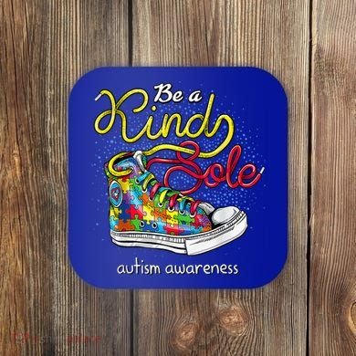 Be A Kind Sole Autism Awareness Puzzle Shoes Be Kind Cool Gift Coaster