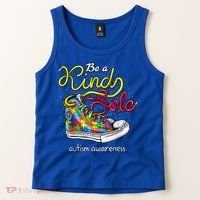 Be A Kind Sole Autism Awareness Puzzle Shoes Be Kind Cool Gift Tank Top thumb 2