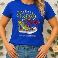 Be A Kind Sole Autism Awareness Puzzle Shoes Be Kind Cool Gift Women's T-Shirt thumb 2