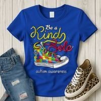 Be A Kind Sole Autism Awareness Puzzle Shoes Be Kind Cool Gift Women's T-Shirt thumb 3