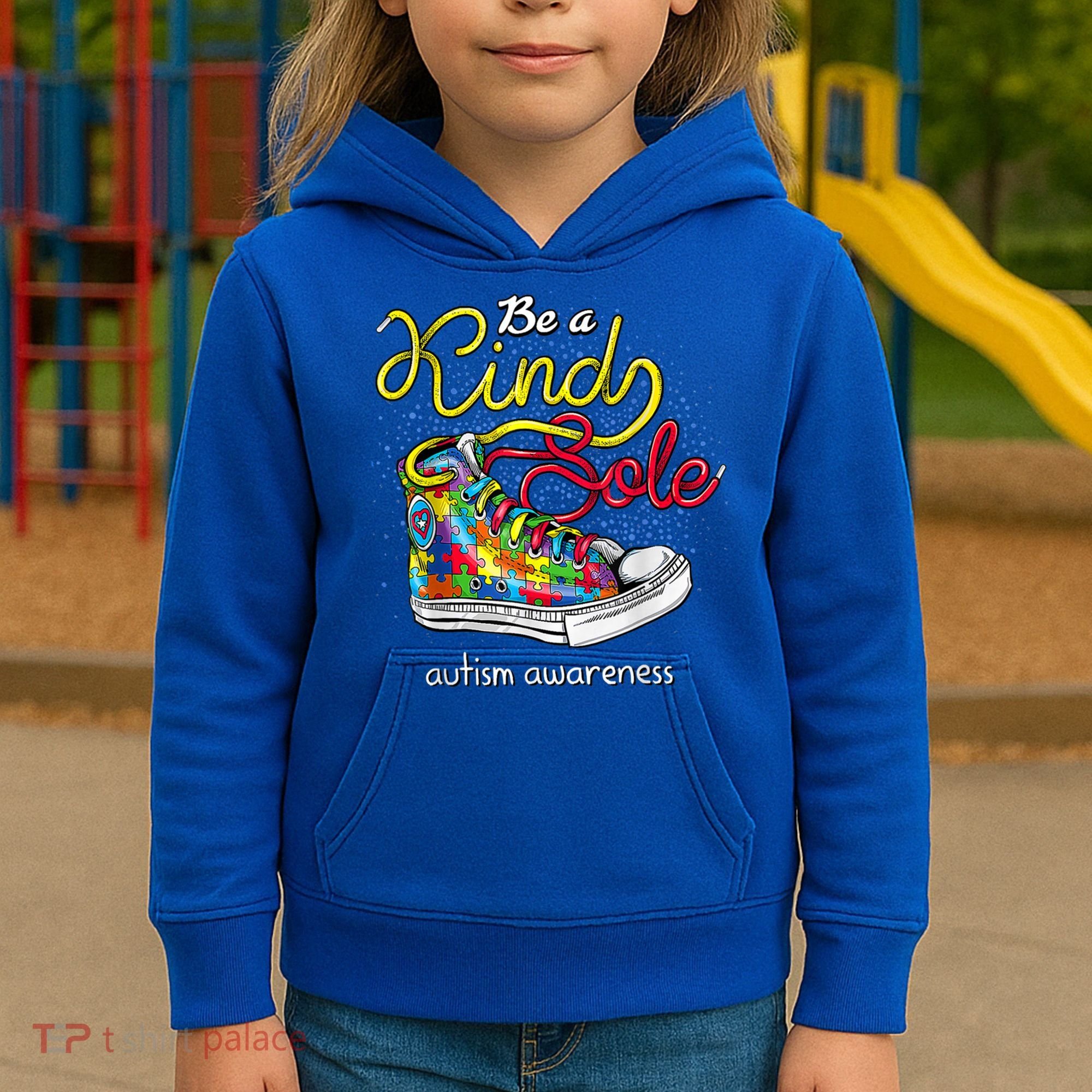 Be A Kind Sole Autism Awareness Puzzle Shoes Be Kind Cool Gift Kids Hoodie