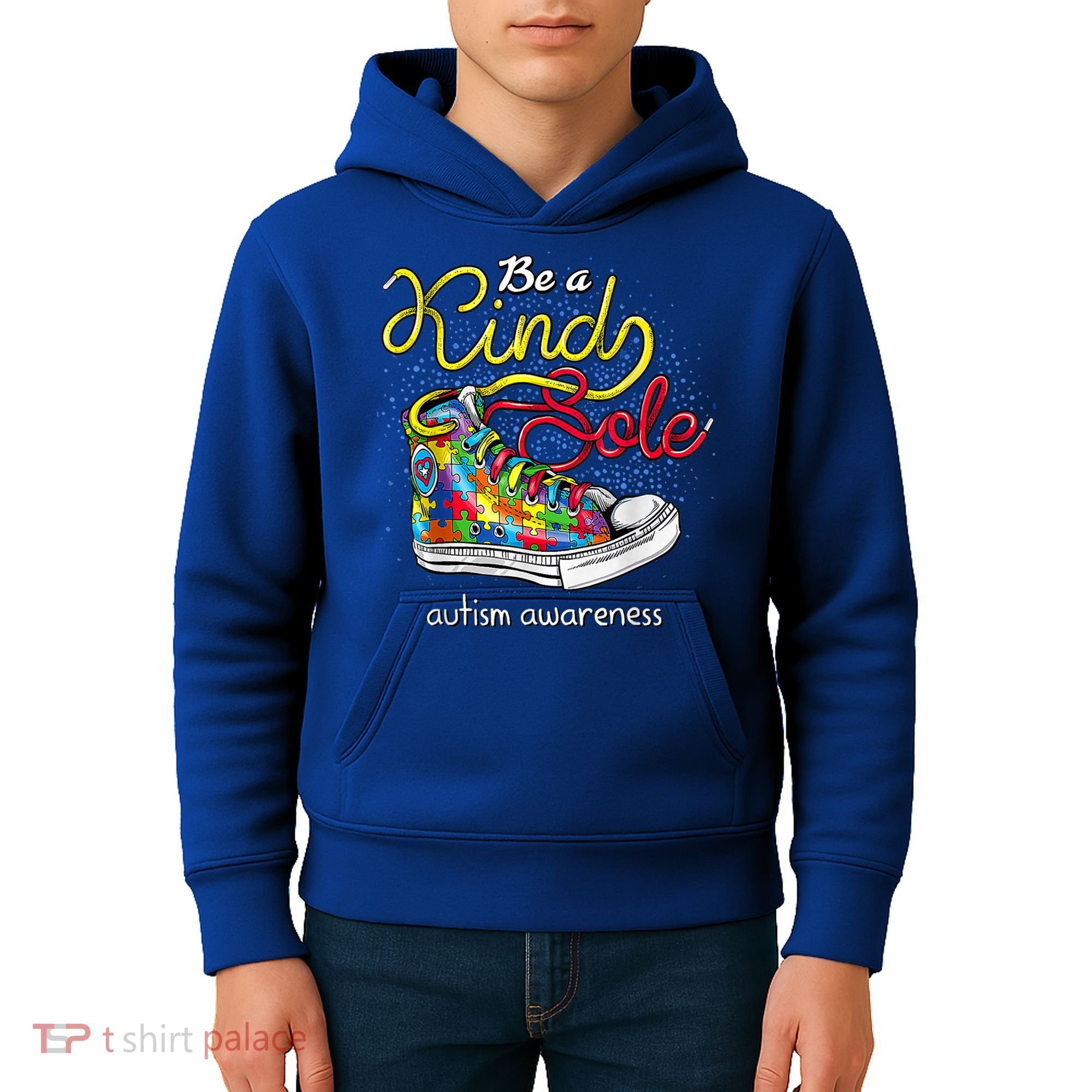 Be A Kind Sole Autism Awareness Puzzle Shoes Be Kind Cool Gift Kids Hoodie