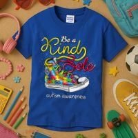 Be A Kind Sole Autism Awareness Puzzle Shoes Be Kind Cool Gift Kids T-Shirt thumb 3