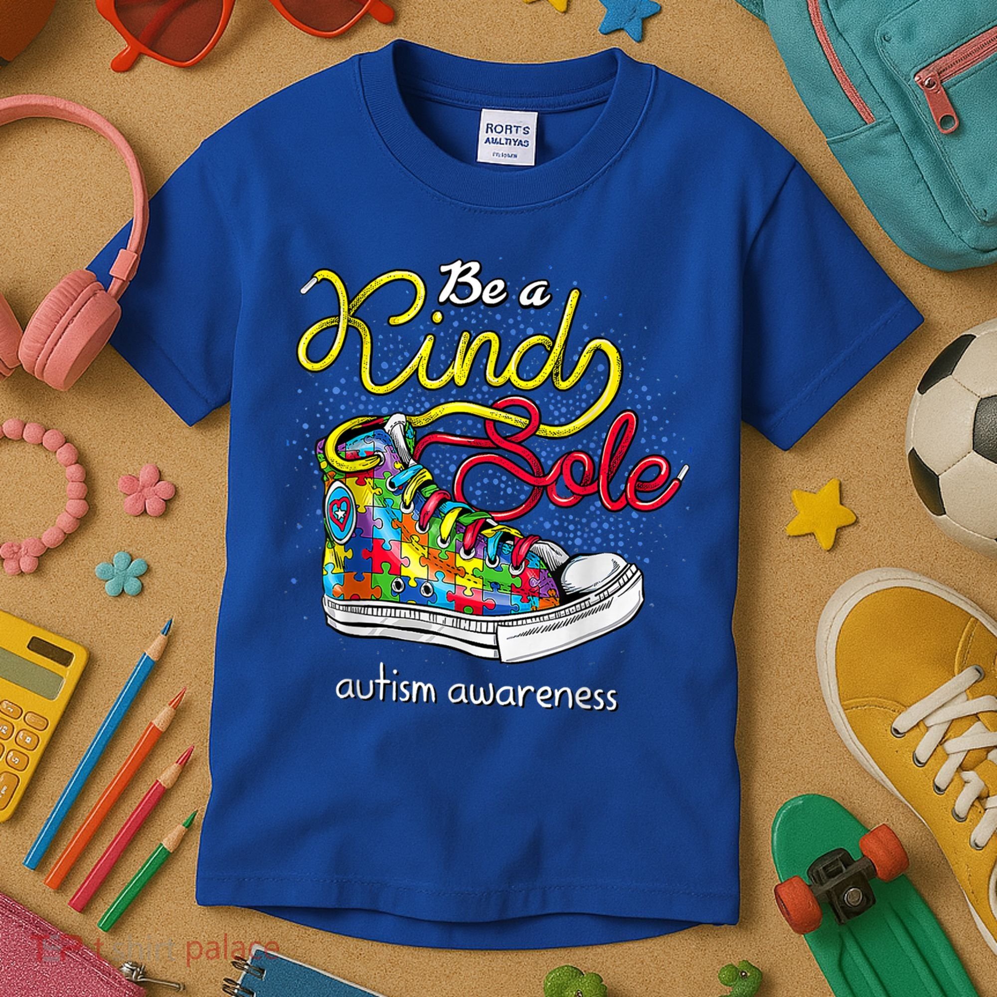 Be A Kind Sole Autism Awareness Puzzle Shoes Be Kind Cool Gift Kids T-Shirt