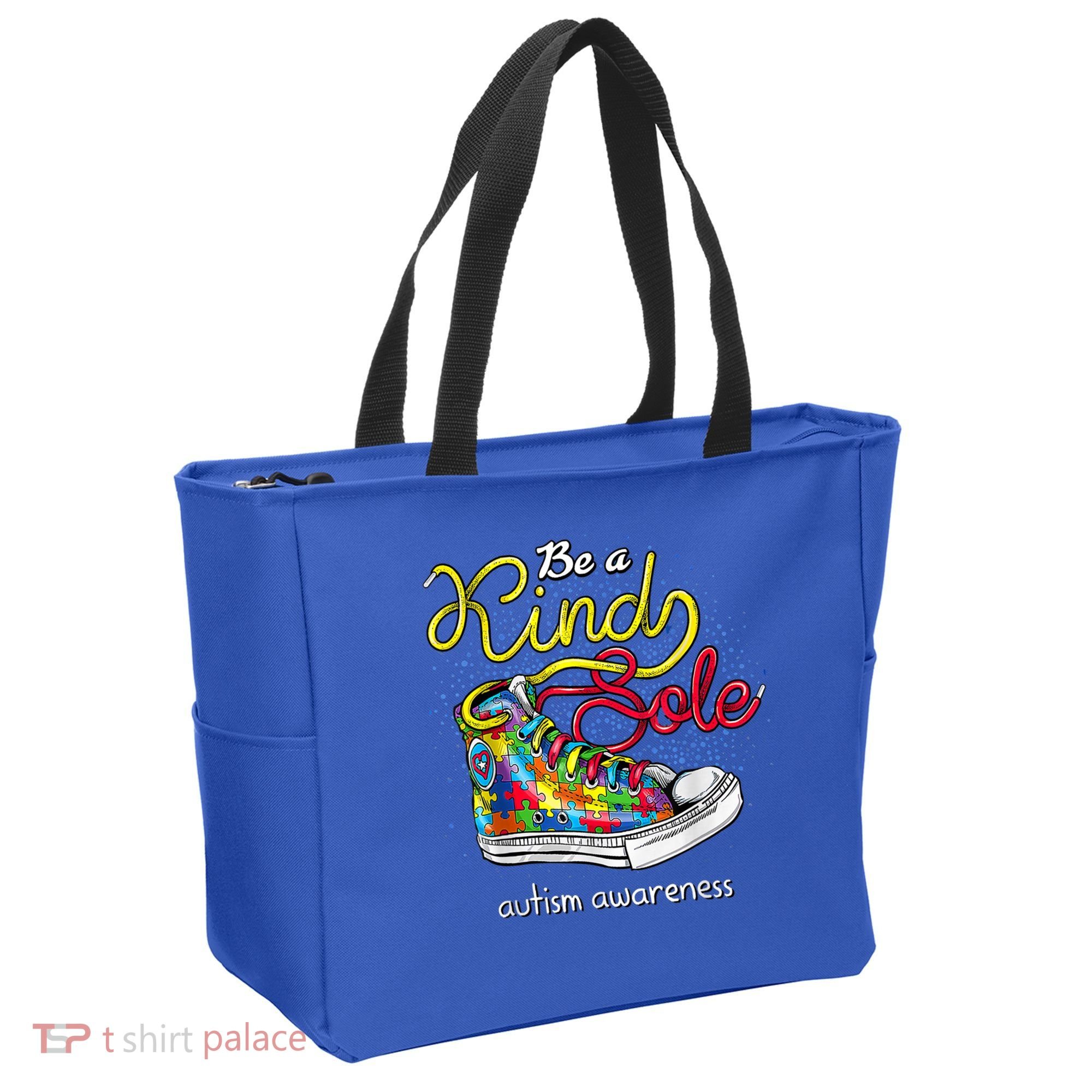 Be A Kind Sole Autism Awareness Puzzle Shoes Be Kind Cool Gift Tote Bag