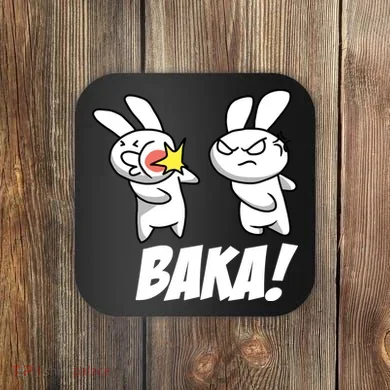 Baka! Rabbit Slap Funny Anime Coaster