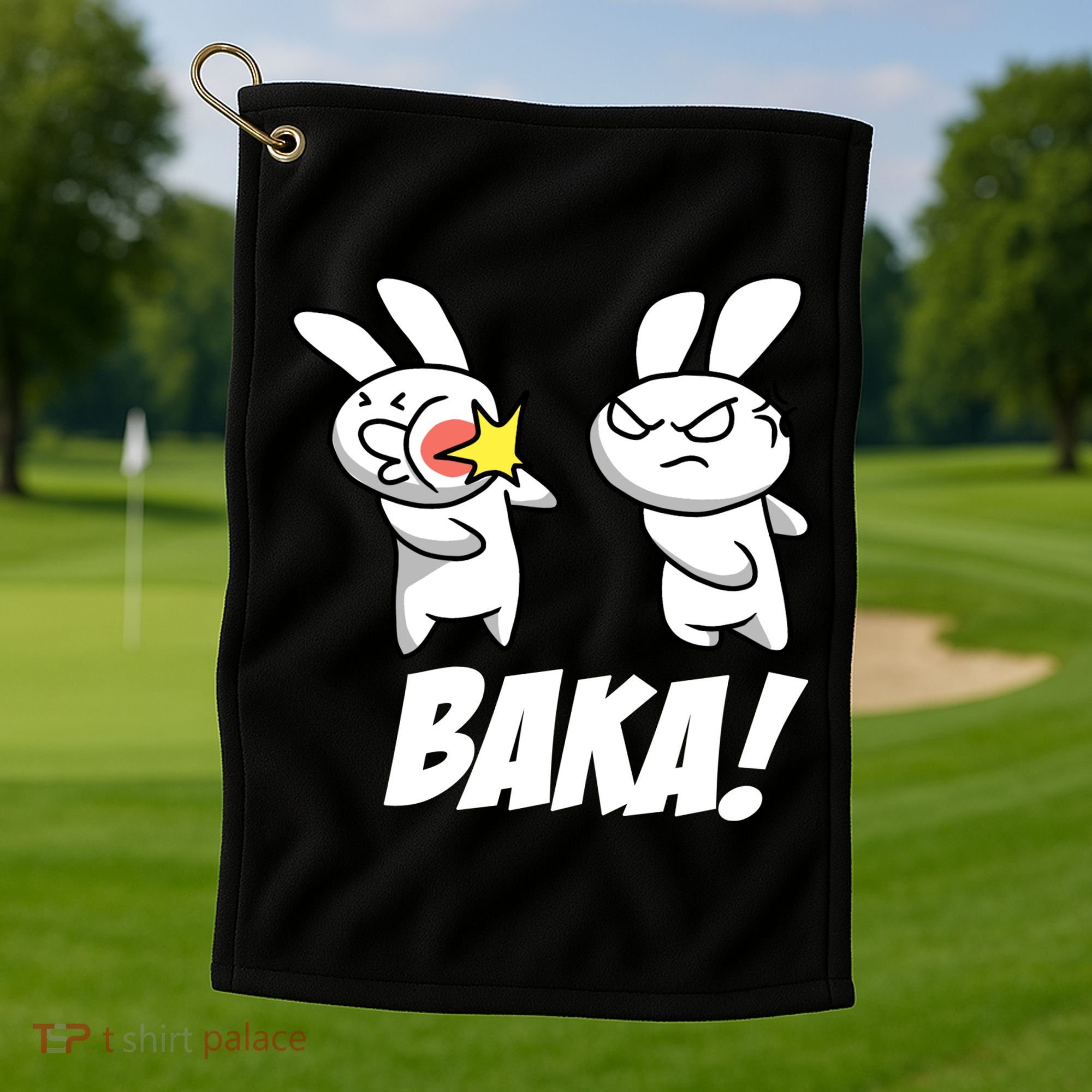 Baka! Rabbit Slap Funny Anime Golf Towel