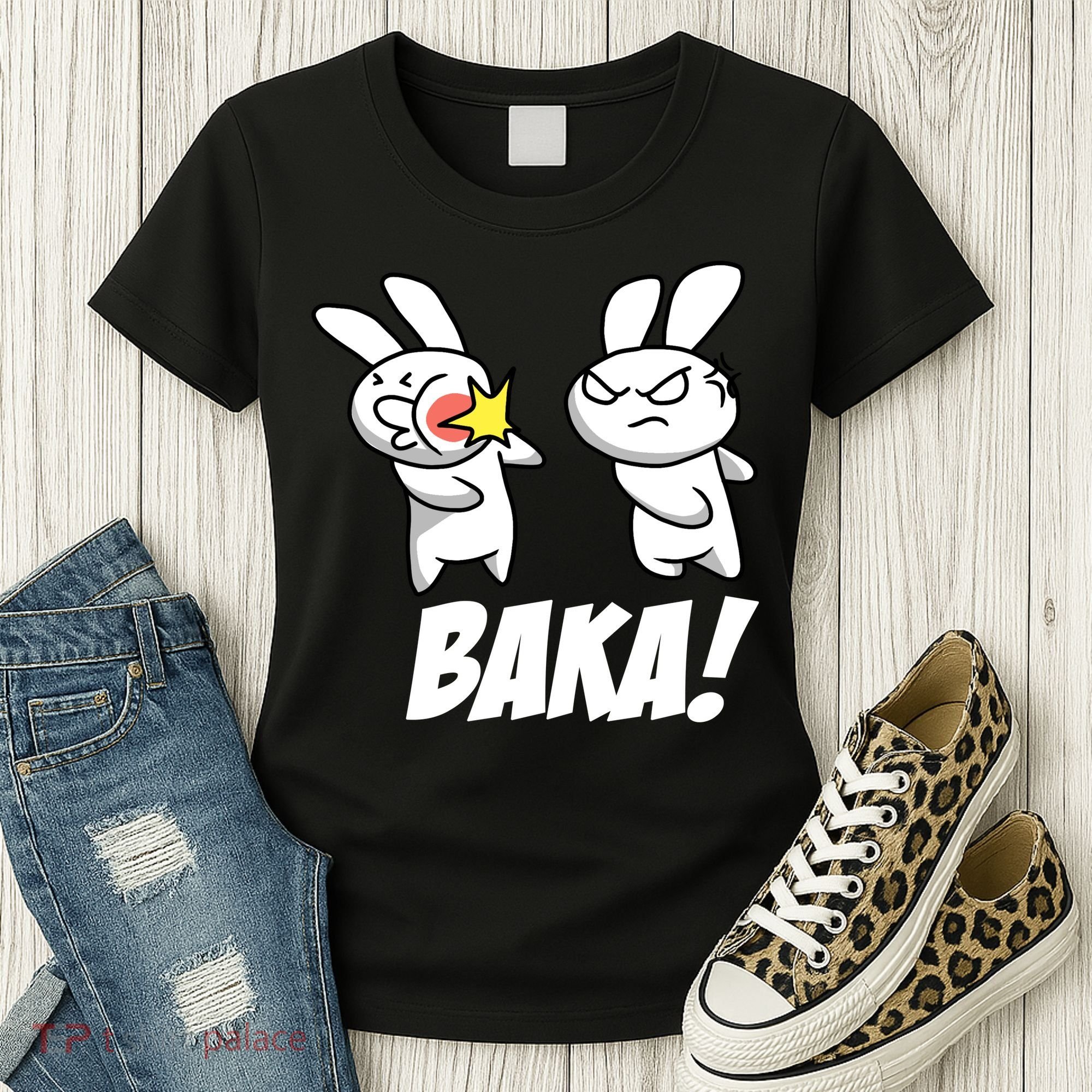 Baka! Rabbit Slap Funny Anime Women's T-Shirt