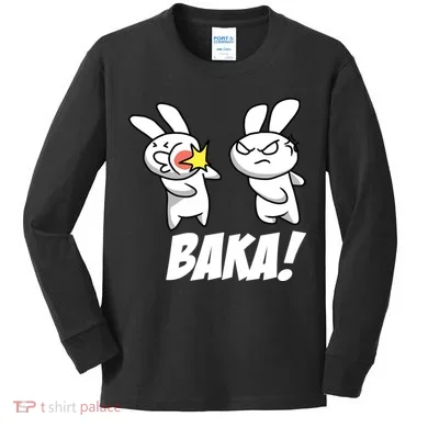 Baka! Rabbit Slap Funny Anime Kids Long Sleeve Shirt