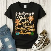 Bake Cookies Watch Christmas Movies Women's T-Shirt thumb 3
