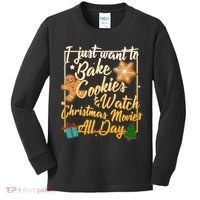 Bake Cookies Watch Christmas Movies Kids Long Sleeve Shirt thumb 0