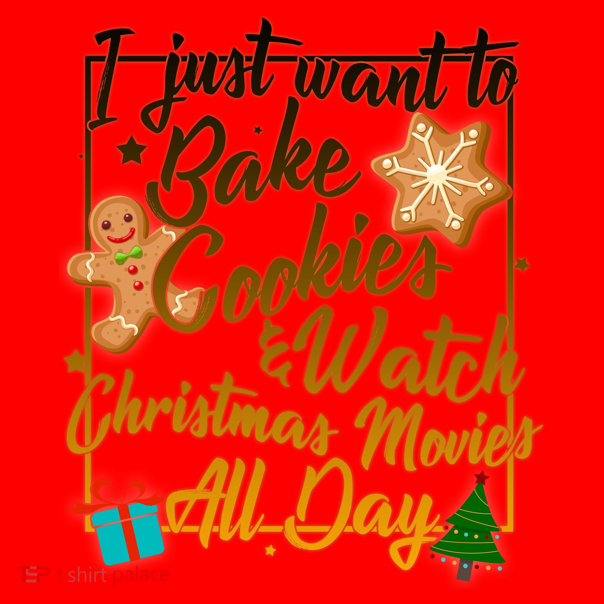Bake Cookies Watch Christmas Movies Santa Hat